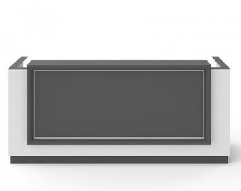 47" to 71" White*Dark Grey Reception desk, Office Furniture, Custom Modern Reception Desk, Retail Cash Wrap, Sales Counter, Front Desk