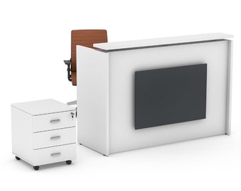 Mostrador de recepción, Mobiliario de oficina, Mostrador de recepción personalizado, Mostrador de caja, Mostrador de ventas, Recepción, Mostrador de recepción moderno
