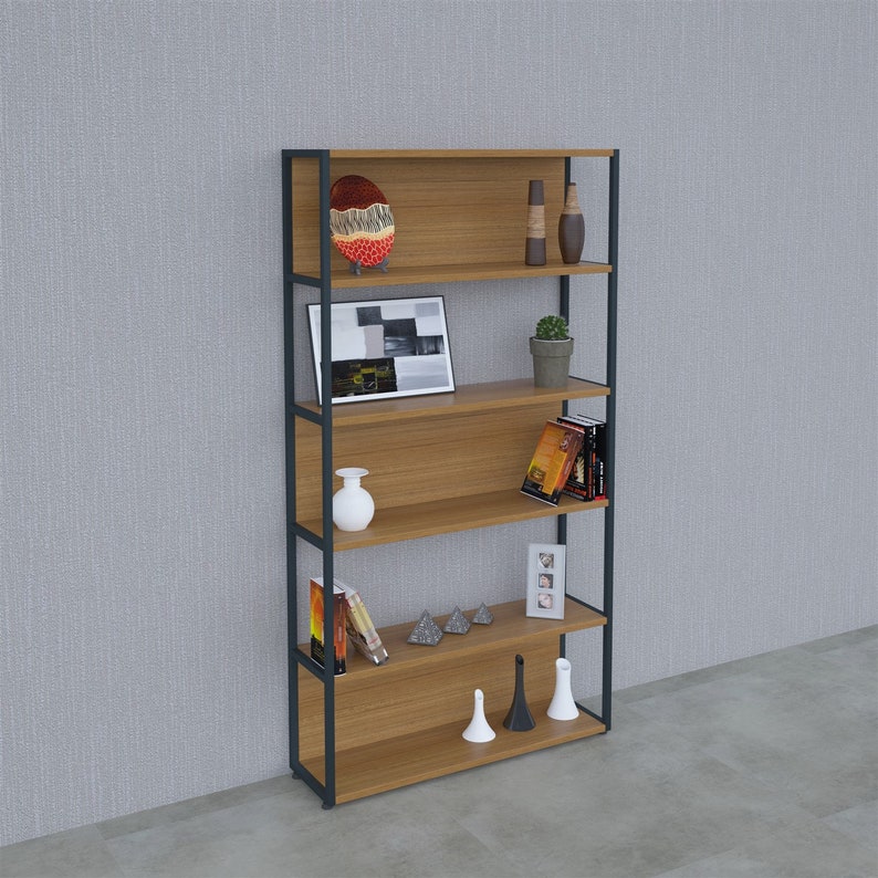 Bookcase Bookshelves Modern Metal Wooden Image 0