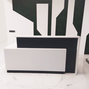 Checkout Counter, Reception Desk, Retail Counter, Shop Counter, Store Counter, Cash Wrap Retail Counter, Reception Desk with Counter White*Black