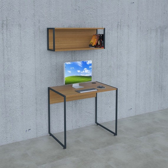 Set Bookshelf Computer Desk Office Bookcase Kids Bedroom Decor Modern Writing