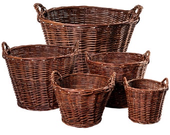 Weidenkorb 7-GRÖßE Kaminholzkorb Kartoffelkorb Obstkorb Füllkorb Kiepe