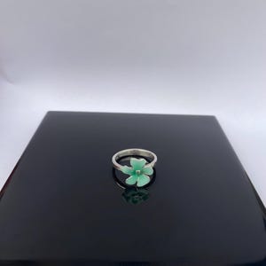 Sterling Silver Floral Ring With Enamel, Handmade Colorful Flower ...