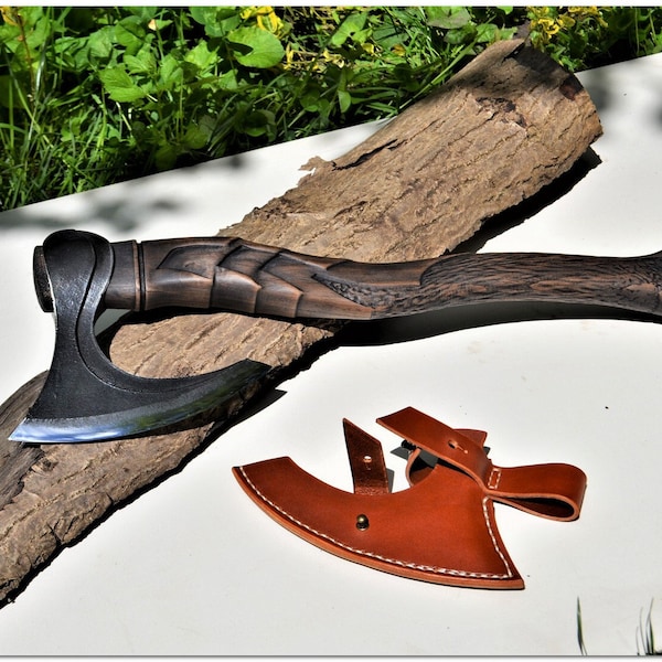 Personalized Viking Axe "Flexible Armor"- special camping, fishing, hunting and not only axe. Bearded ax. 6th Anniversary Gift. Gift Hatchet