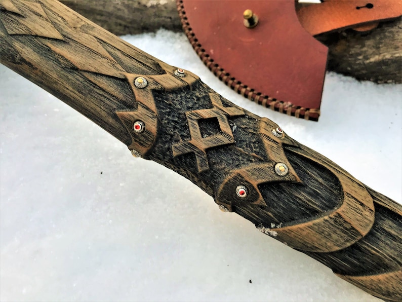 Physical Viking Axe Noble Leader-Rune Inguz is a symbol of Internal growth mental spiritual. Silver Anniversary Art gift emotional