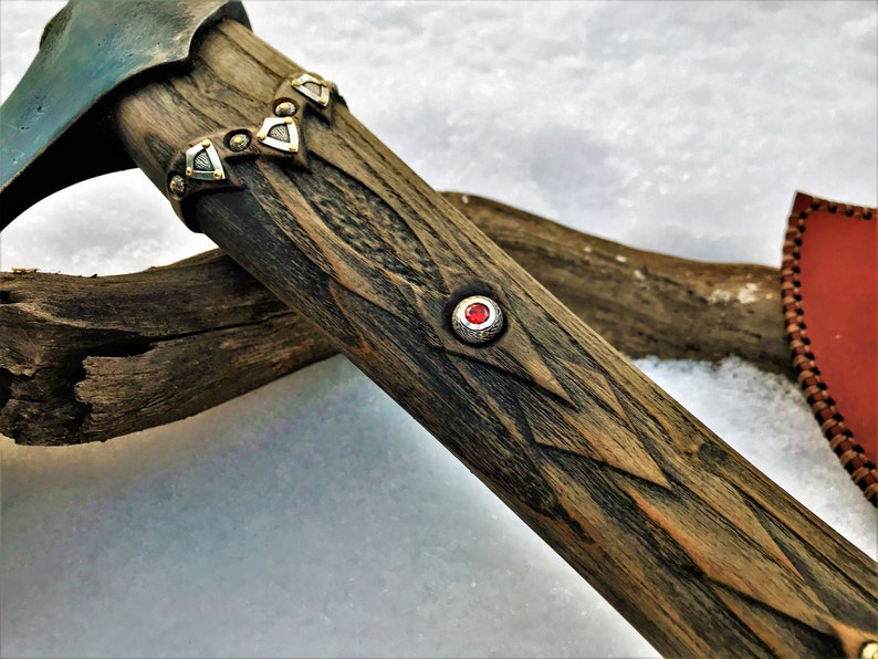 Physical Viking Axe Noble Leader-Rune Inguz is a symbol of Internal growth mental spiritual. Silver Anniversary Art gift emotional
