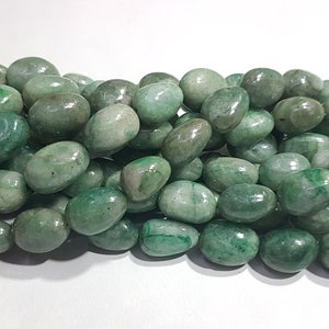 A+1 Strand Dyed Emerald Berial Smooth Plain Nuggets/Green Berial Smooth Plain Nuggets Beads/5.50*8.50mm to 11.50*15.75mm/14&quot; Length.