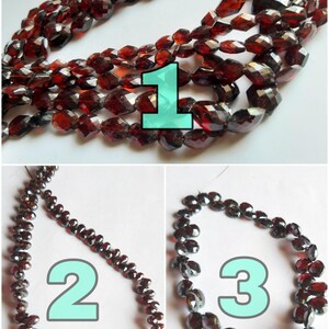 AAA+++1 Strand Natural Red Garnet Faceted Six Corner Straight Drill, Tear Drop, Heart Shape Beads/Garnet Fancy Shape Beads Jewellery Making.