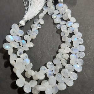 A+1 Strand Natural White Rainbow Faceted Heart & Pear Shape Beads/White Rainbow Faceted Shape Beads.