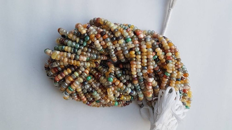AAA+++1 Strand silverite opal multi plain smooth rondelle beadsmulti opal plane rondelle beadsnatural disco opal beadsopal Silverite13