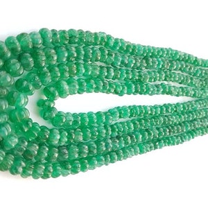 AAA+++1 strand dyed emerald berial carving rondelle bead/green berial carving bead/emerald berial gem stone/berial melon carving bead/16&quot;