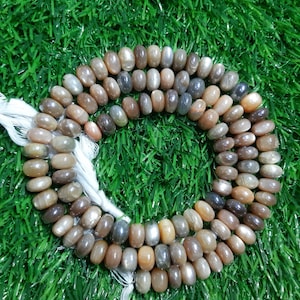 AAA+++1 Strand Silverite Dyed Moonstone Plain Rondelle Beads/Chocolatey Moonstone Smooth Plain Rondelle Beads/10.60mm to 11.20mm/14&quot; Length