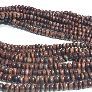 AAA+++1 Strand Natural Red Tiger Plain Rondelle Beads/Red Tiger Smooth Plain Rondelle Beads/4.60mm to 6.60mm/16.50&quot; Length.