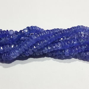 AAA+++1 Strand Natural Tanzanite Faceted Rondelle Beads/Tanzanite Blue Faceted Rondelle Beads/4.00mm to 6.10mm/14&quot; Length.
