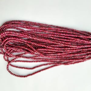 AAA+++1 Strand Ginni Ruby Corundum Smooth Plain Beads/Ginni Ruby Corundum Rondelle Plain Beads/3.40mm to 4.40mm/15&quot; Length.