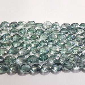 AAA+++ 1 Strand natural green colour coated crackle crystal faceted oval beads/crackle crystal oval shape beads/8.00x9.50mm to 9.50x11.70mm