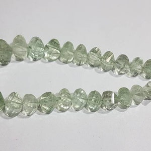 AA++1 Strand Natural green amethyst  faceted tuested rondelle beads/green amethyst faceted tuested beads/green amethyst faceted beads/8&quot;