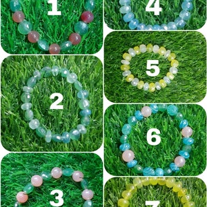 AAA+++1 Bracelet Silverite Dyed Chalcedony Carving, Plain & Faceted Beads Bracelet/Handmade Natural Chalcedony Stretchable Bracelet/7inches.