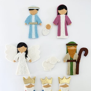 SVG No Sew Nativity Felt Dolls Pattern | Holy Family and Baby Jesus for Christmas Felt Board