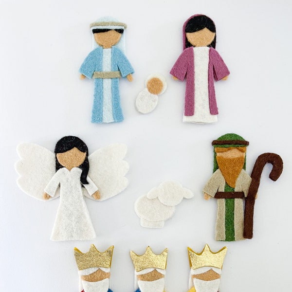 No Sew Nativity Felt Dolls Pattern | Holy Family and Baby Jesus for Christmas Felt Board