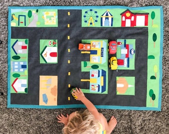 Town City Mat Instant Download Play Mat Cars Play Mat Squares Play Mat Patterns Play Mat For Cars Travel Game Printable