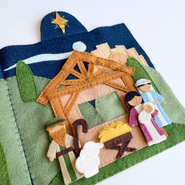 Quiet Book Pattern and Templates | Silent Night Christmas Nativity Felt Craft for Kids