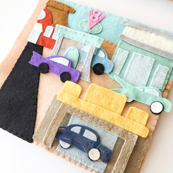 Route 66 Quiet Book Pattern, Cars Play Set, Busy Book