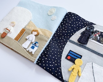 Galaxy Far Away Quiet Book Spread Pattern + Galaxy Buddies Filzfiguren Pattern
