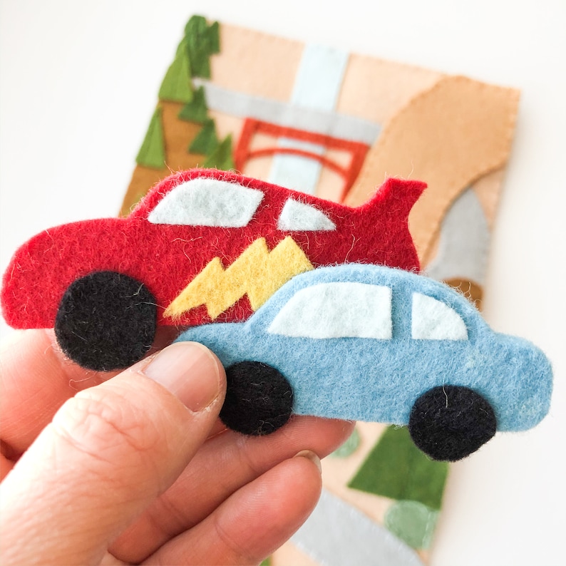 Nosew Car Figurines Felt Cars Car Toys Etsy
