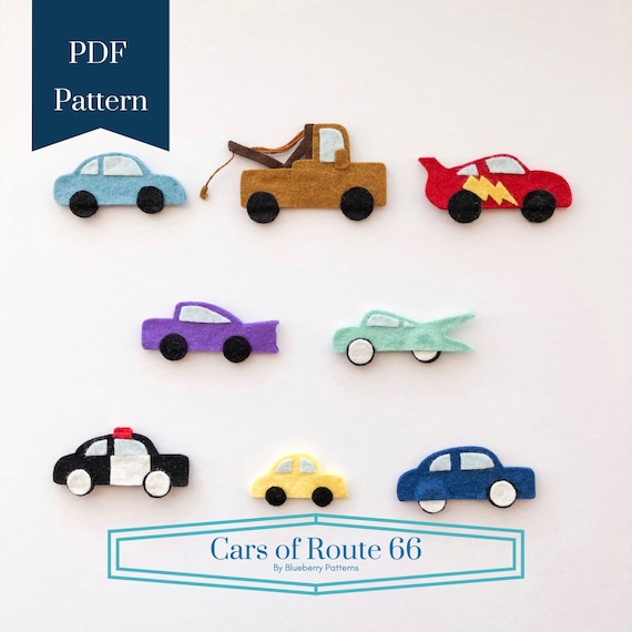 縫わずに作れる車のフィギュア、フェルト製の車、車のおもちゃ - Etsy 日本
