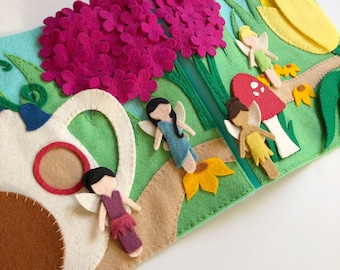 Fairy Garden Felt Quiet Book Pattern + Fairy Friends doll template