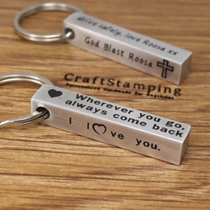 Custom Keyring, GPS Coordinates Keychain, Personalised Keychain, Custom Keychain Men, Bar Keychain, Handmade Keychain for Him, Keychain Gift