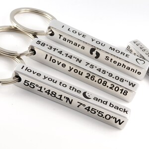 Personalized Keychain,Personalized Key Chain,Custom Coordinates Keychain,Personalized Keyring,Customized Keyring,Husband gift,Custom keyring