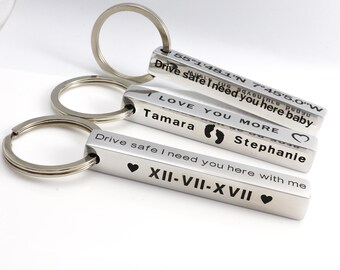 Gift for Christmas, Fathers Day Keychain, Valentines Gift