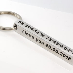 Personalized Keychain,Personalized Aluminum Bar Keychain,Personalized Mens Keychain,Mens Keychain,Keychain for Dad,Bar keychain,Men keychain