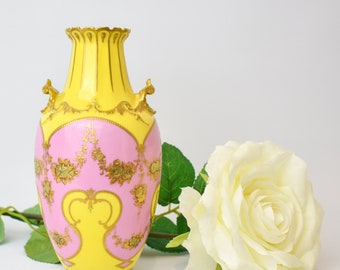 Vintage Royal Crown Derby Vase: Blue Floral Design, Square Base