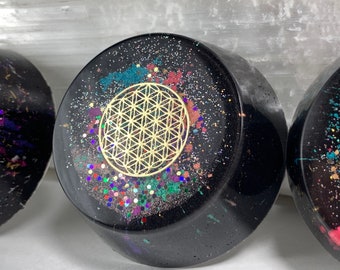 Orgonite® Tower Buster - Rainbow Flower of Life Sacred Geometry Orgone Generator®
