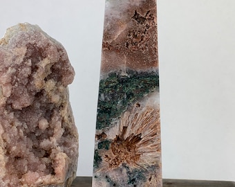 Pink Amethyst Crystal Tower: Heart Chakra Healing Stone