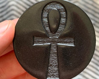Orgonite® Ankh Mini Disc - Orgone Generator® - EMF Shield - Black Shungite