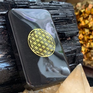 Orgonite® Flower of Life Cell Block - Cell Phone Sacred Geometry EMF Shield