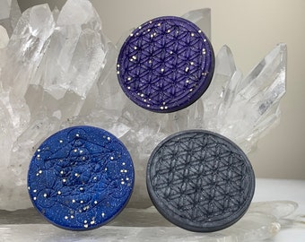 Orgonite® Metatrons Cube Arcturian Blue Orgone Generator® - EMF Shield Mini Disc