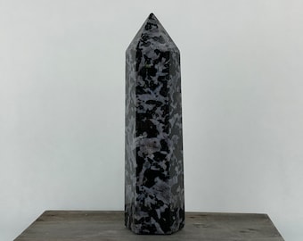 INDIGO GABBRO TOWER - Merlinite, Polished Crystal, Home Decor, Spiritual, Energy Healing, Gift 05
