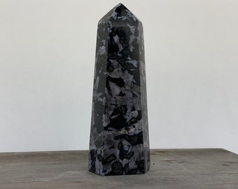 INDIGO GABBRO TOWER - Merlinite, Polished Crystal, Home Decor, Spiritual, Energy Healing, Gift 02