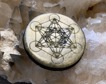 Orgonite Metatron's Cube Disc: EMF Shield, Spiritual Decor