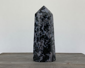 INDIGO GABBRO TOWER - Merlinite, Polished Crystal, Home Decor, Spiritual, Energy Healing, Gift 01