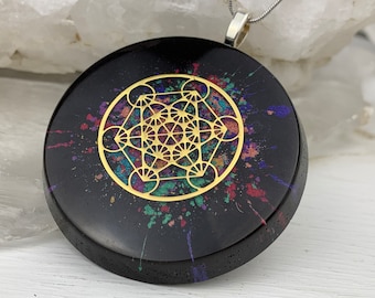 XL Orgonite® Pendant - Metatron's Cube Orgone Energy Necklace