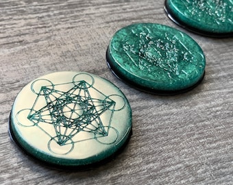 Orgonite Metatron's Cube Disc: EMF Shield, Spiritual Decor