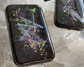 SOFT NEON Orgonite® Cell Phone Emf Shield with Black Tourmaline and Selenite  - Orgone Generator®