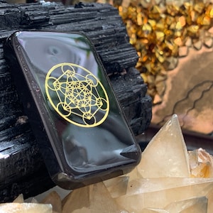 Orgonite® Metatrons Cube Cell Block - Cell Phone Sacred Geometry EMF Shield