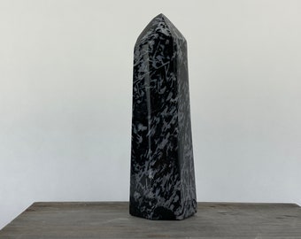 INDIGO GABBRO TOWER - Merlinite, Polished Crystal, Home Decor, Spiritual, Energy Healing, Gift 04